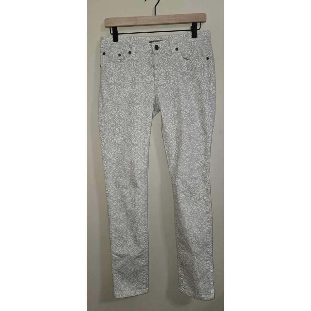 prAna Kara Skinny Jeans Women's Size 6 Geometric Mandala Floral Print Stretch De